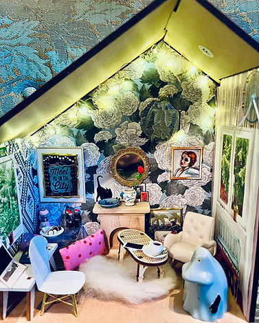 A colourful living room of a dollhouse
