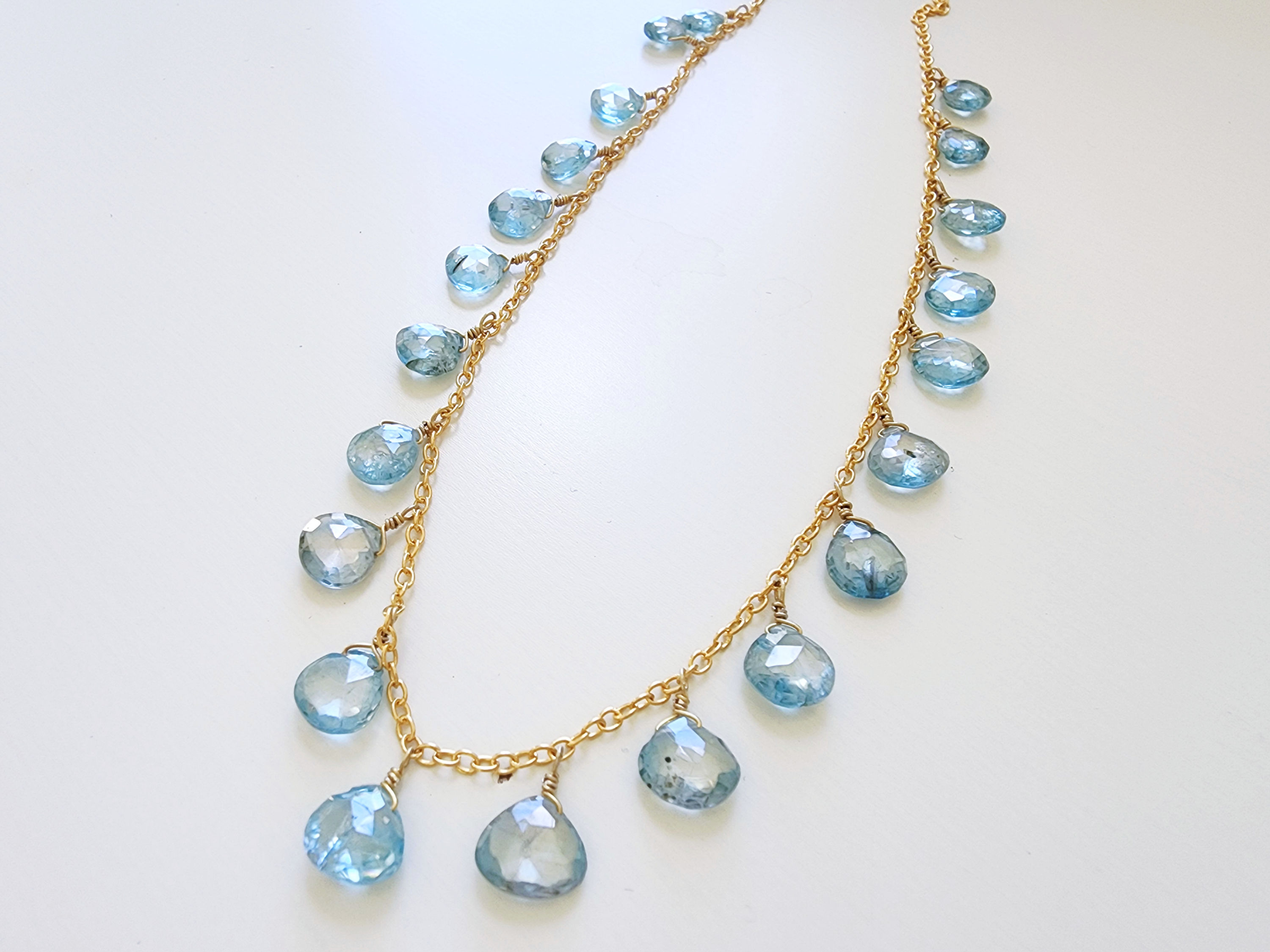 Exquisite Blue Topaz Gemstone Necklace