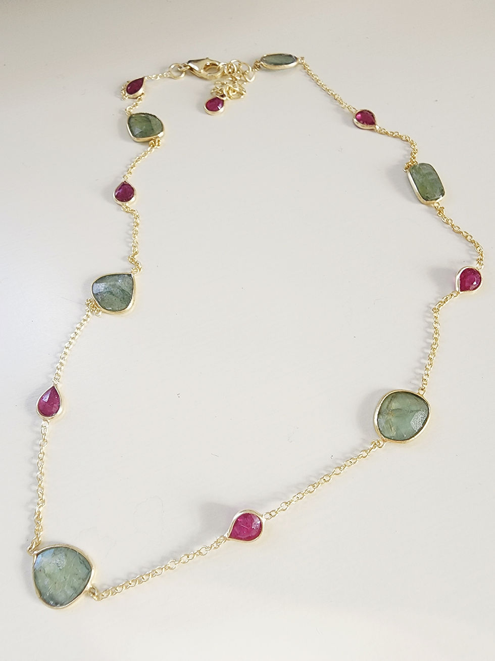 Thumbnail: Green Kyanite with Ruby Necklace