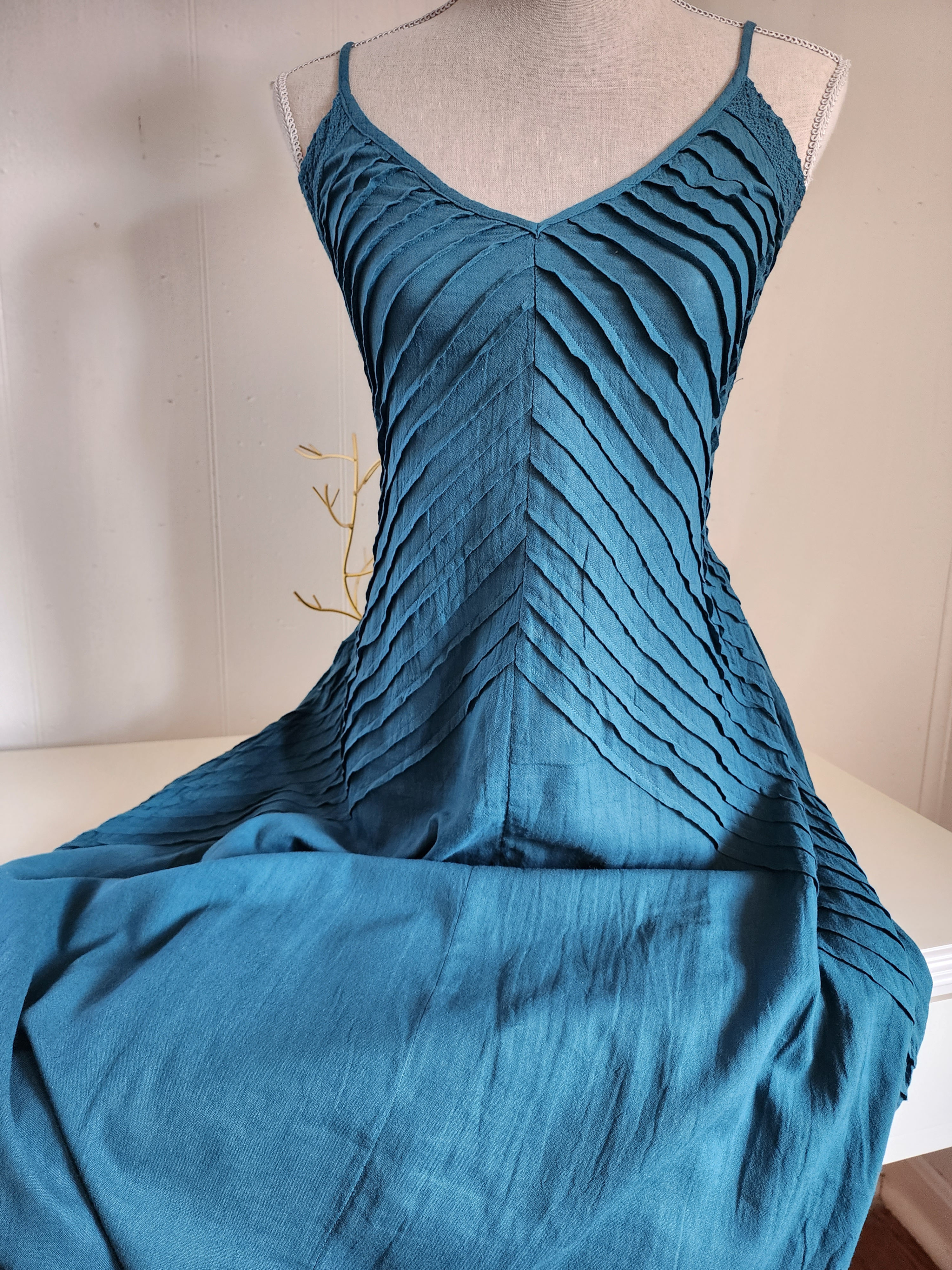 Angled Piped Long Dress