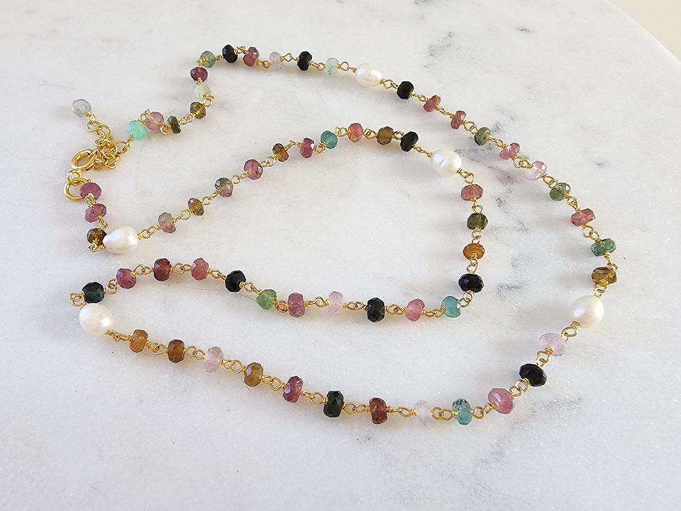 Thumbnail: Tourmaline with Freshwater Pearl Necklace