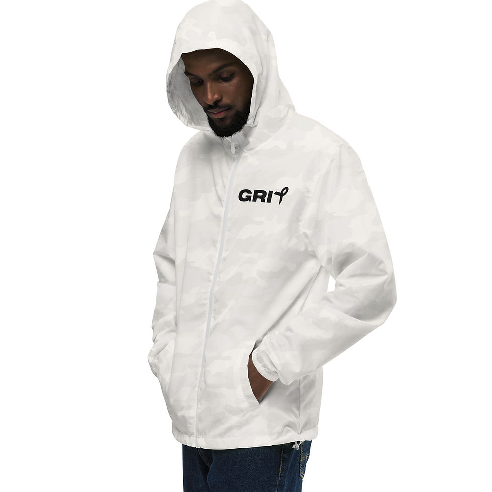 Thumbnail: Unisex lightweight zip up windbreaker - Black Text