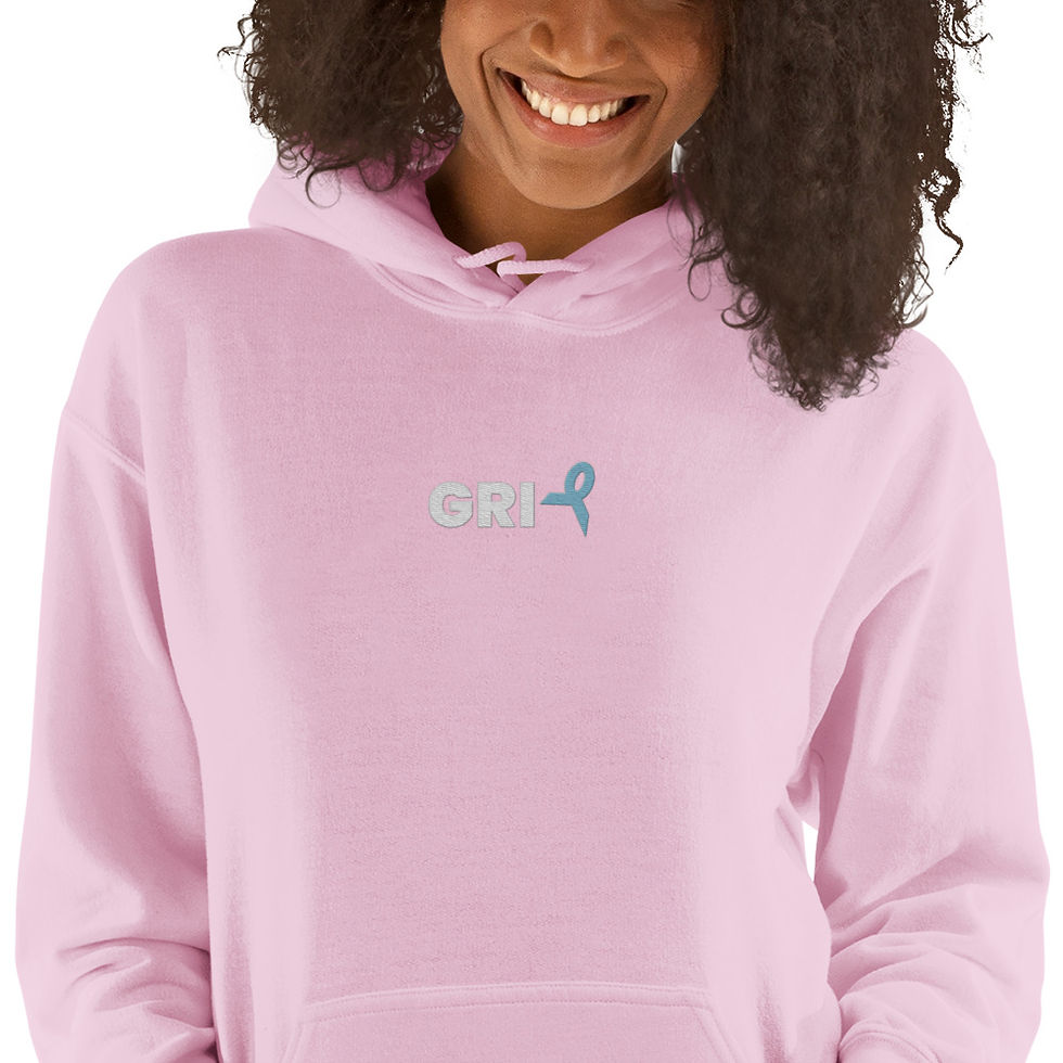 Thumbnail: Unisex Hoodie - Ovarian Cancer - White Text