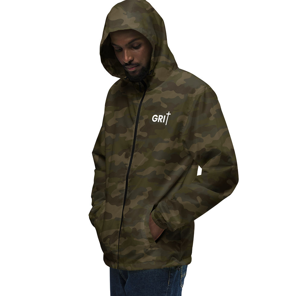 Thumbnail: Unisex lightweight zip up windbreaker - Faith - White Text