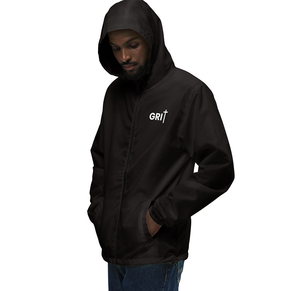 Thumbnail: Unisex lightweight zip up windbreaker - Faith - White Text