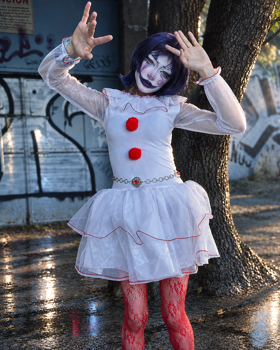 Payaso gótico bajo la lluvia urbana.png