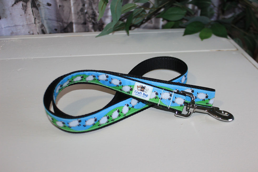 Thumbnail: 1" wide - SNAP HOOK Leash -- SHEEP