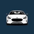 white car icon, plain background using c