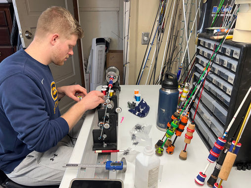 College Player Builds Custom Rods for Hardwater Anglers