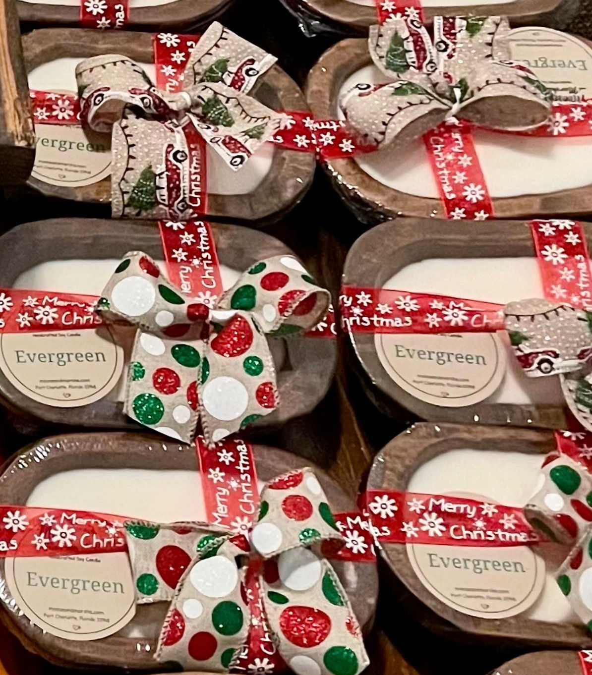 Dough Bowl Christmas Candles - 5x7
