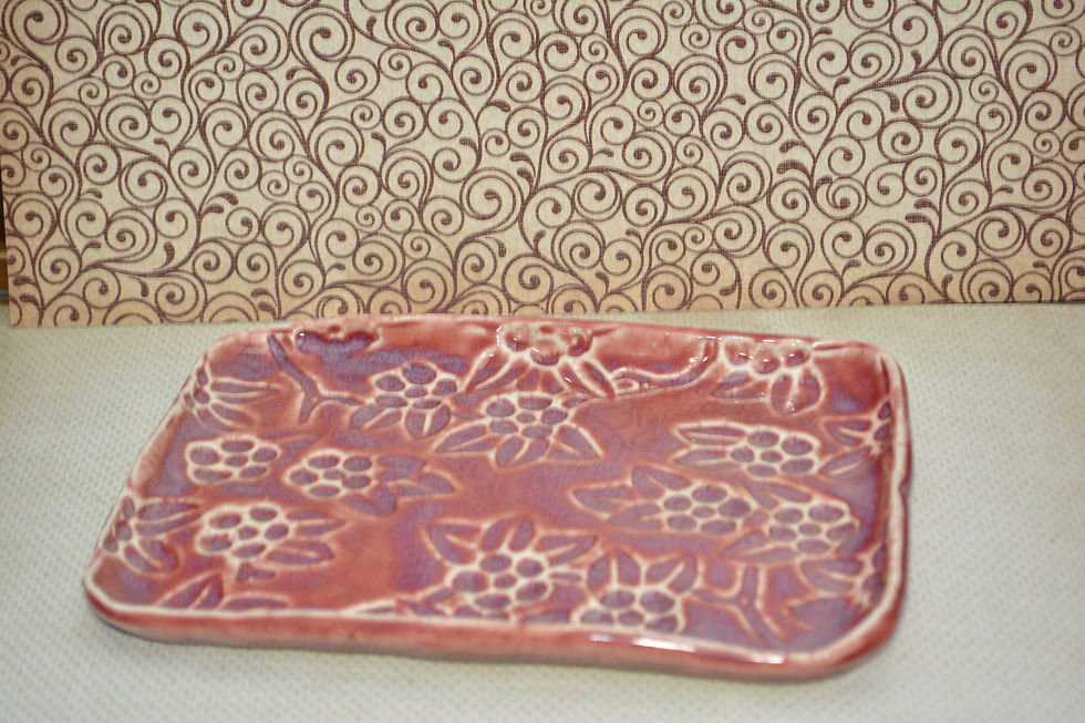 Thumbnail: Textured Flower Platter - Red