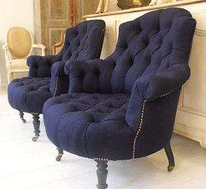 Antique button back chair