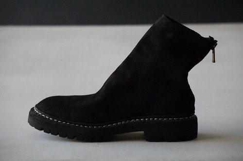GUIDI Back Zip Boots (Black) | unum