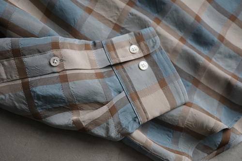I am dork Hidden Button Shirt (Coral Check) | unum