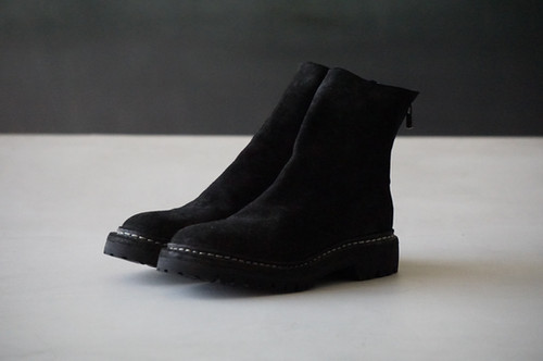 GUIDI Back Zip Boots (Black) | unum