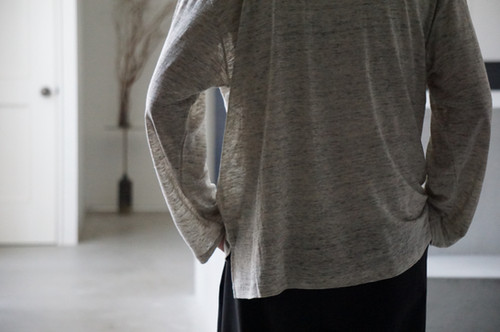 MAATEE&SONS Linen Long Sleeve Boat Tee (Top Gray) | unum