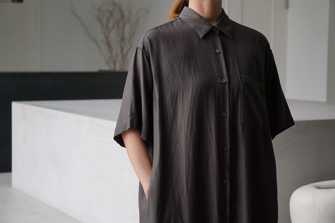 wirrow cupro cotton shirt dress