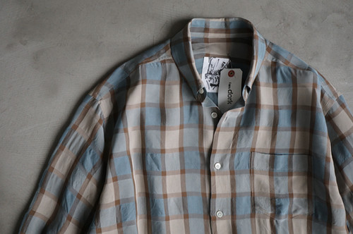 I am dork / HIDDEN BUTTON SHIRT コーラルチェック I AM DORK ''HIDDEN BUTTON SHIRTS｜VISCOSE'' (CORAL CHECK