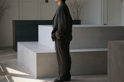 MAATEE&SONS Linen Garment Dyed Musou Jacket (Sumi) | unum