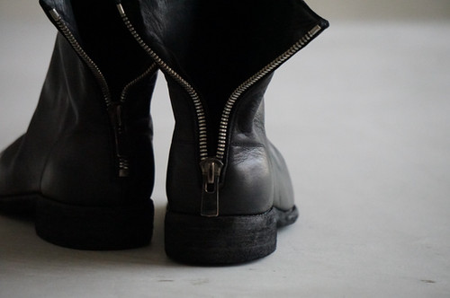 GUIDI Back Zip Boots (Black) | unum