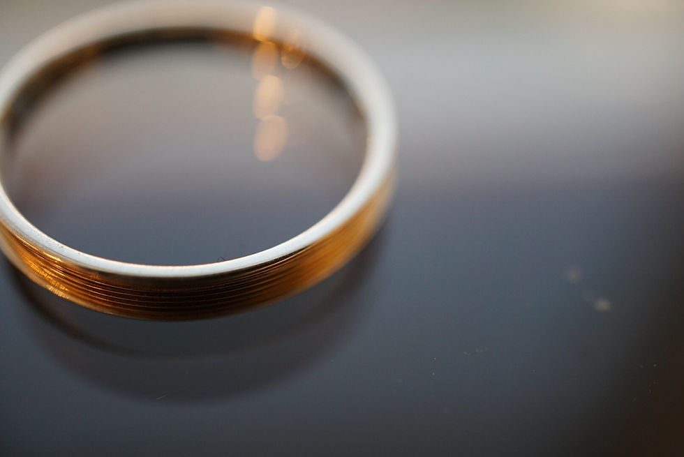 サムネイル： DAN TOMIMATSU Spool Ring Short Half Wind (Silver × Yellow Gold)