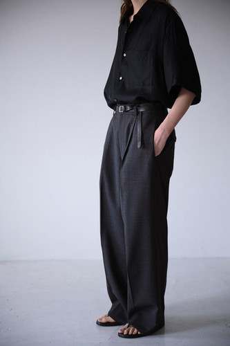 WIRROW Silk Half Sleeve Shirt (Black,Navy) | unum