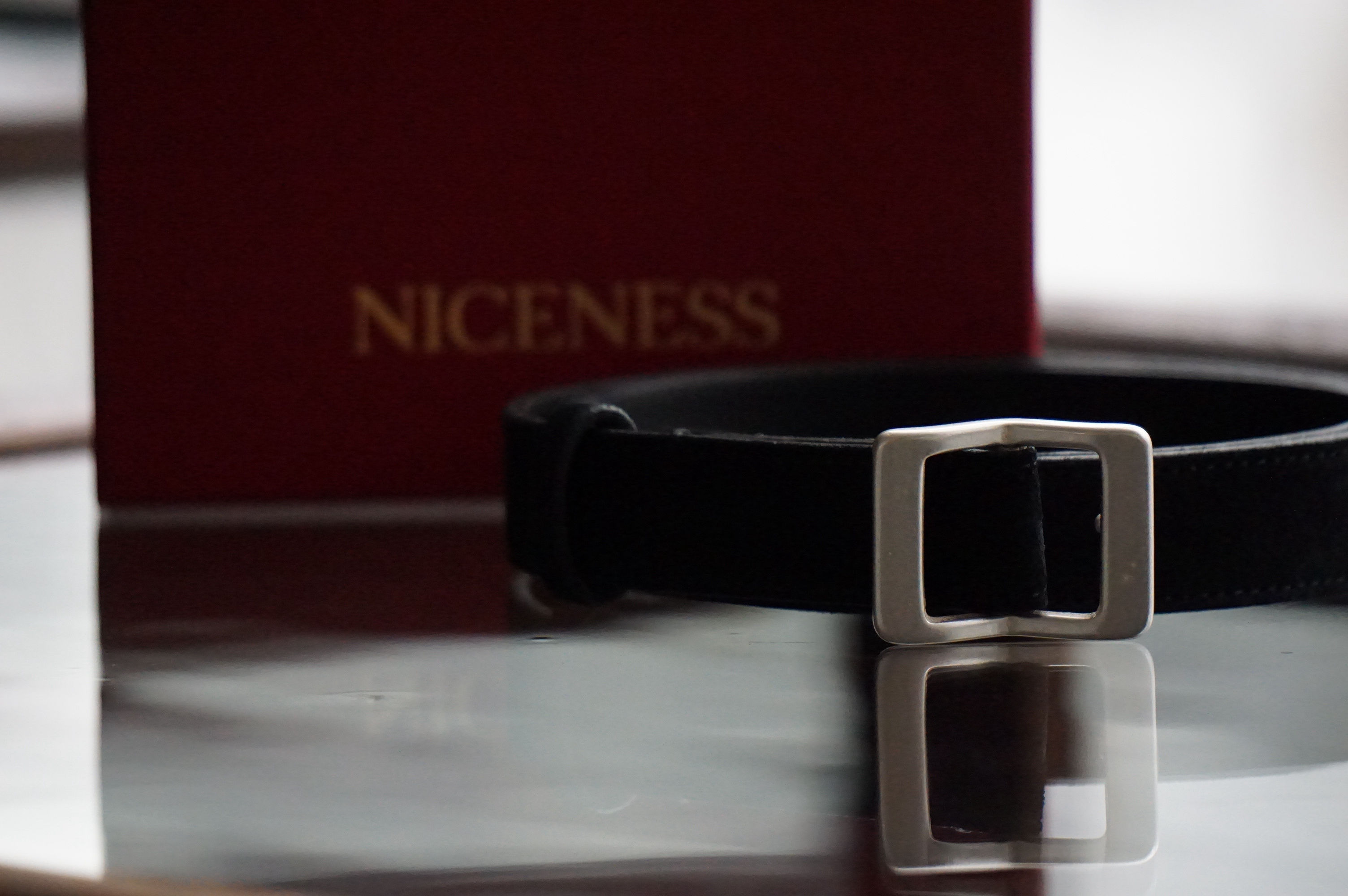 NICENESS  "A.CASE" Combi Leather NN Belt (Black)