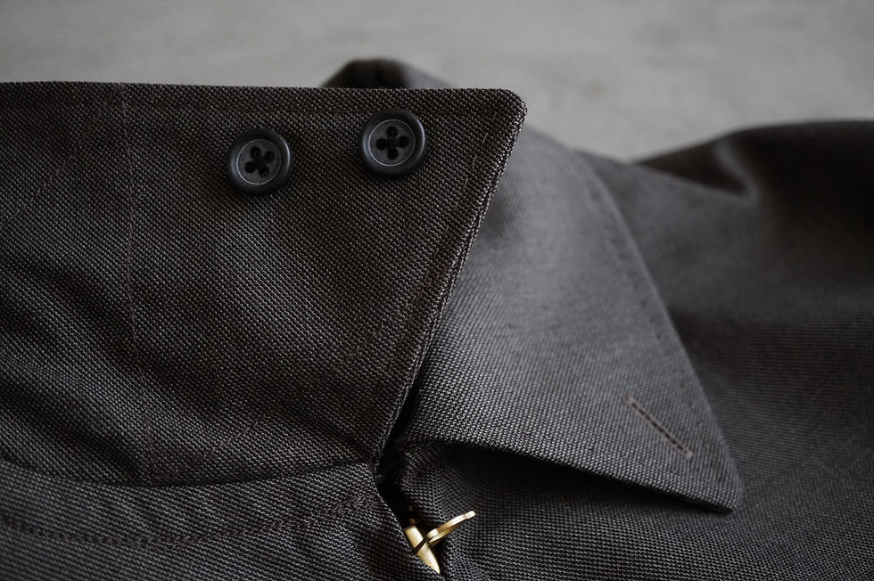 サムネイル： MAATEE&SONS  Short Blouson (Black Shambray , Brown Shark Skin)