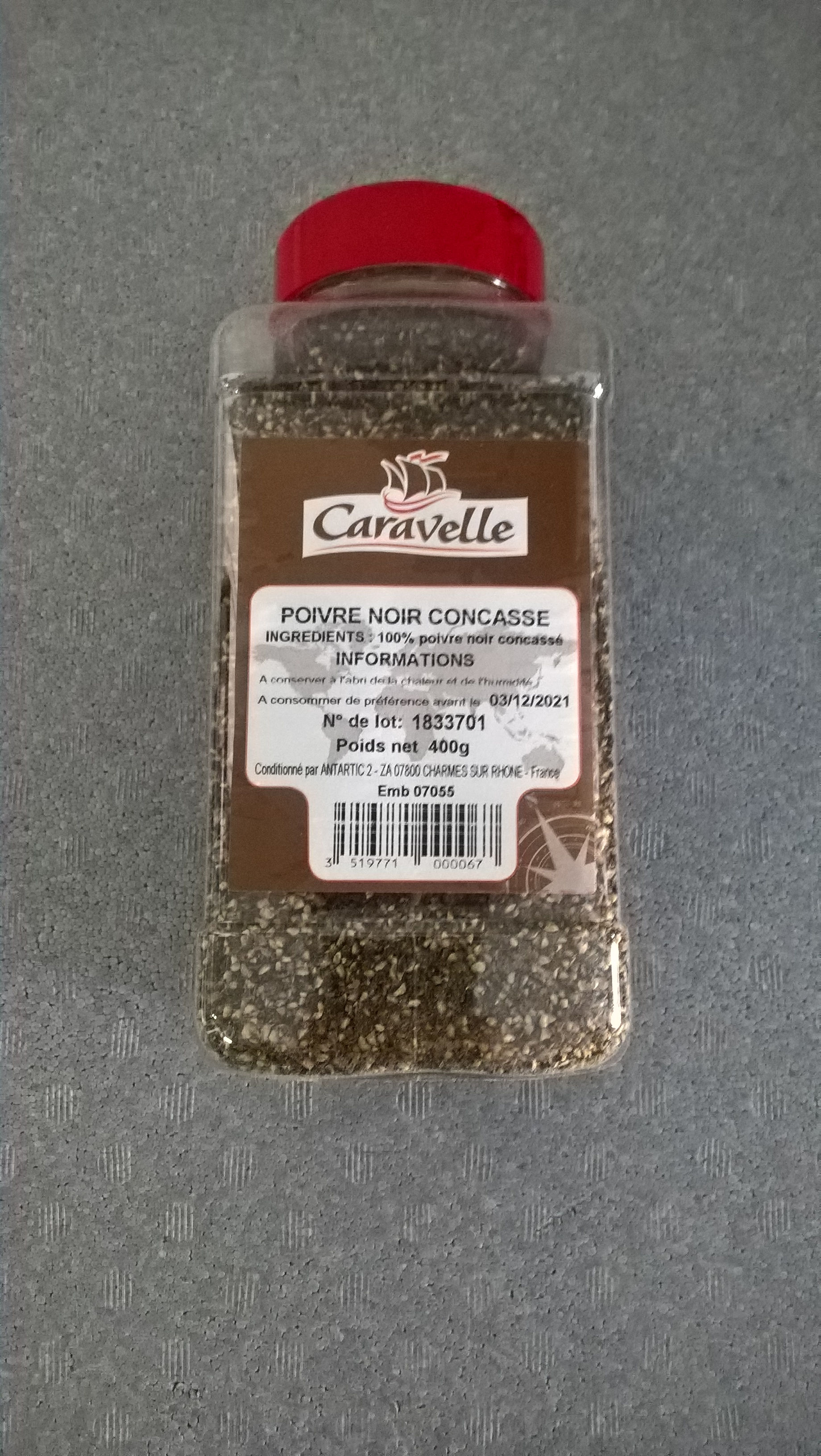poivre noir concassé x400G / crushed black pepper x400G