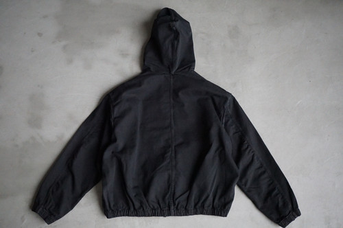 GABRIELA COLL GARMENTS Thin Canvas Hooded Zipper Jacket (Black) | unum