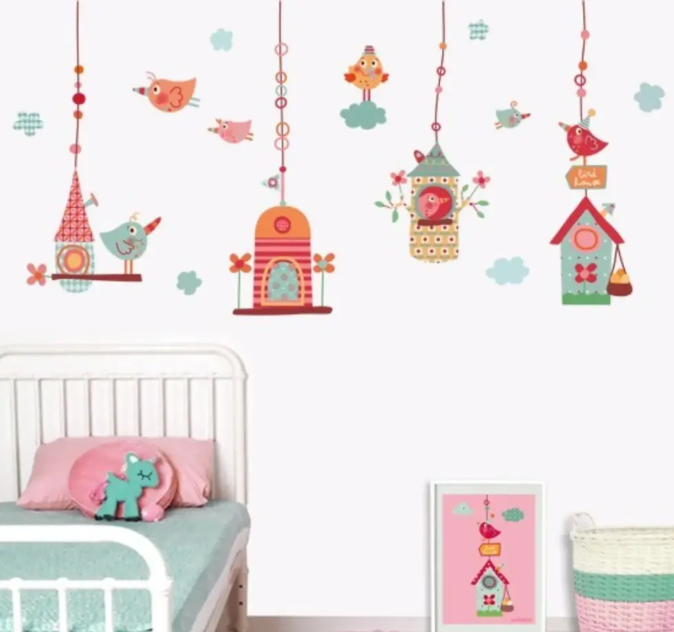 Miniatura: Vinilo Infantil Casitas y Pajaritos