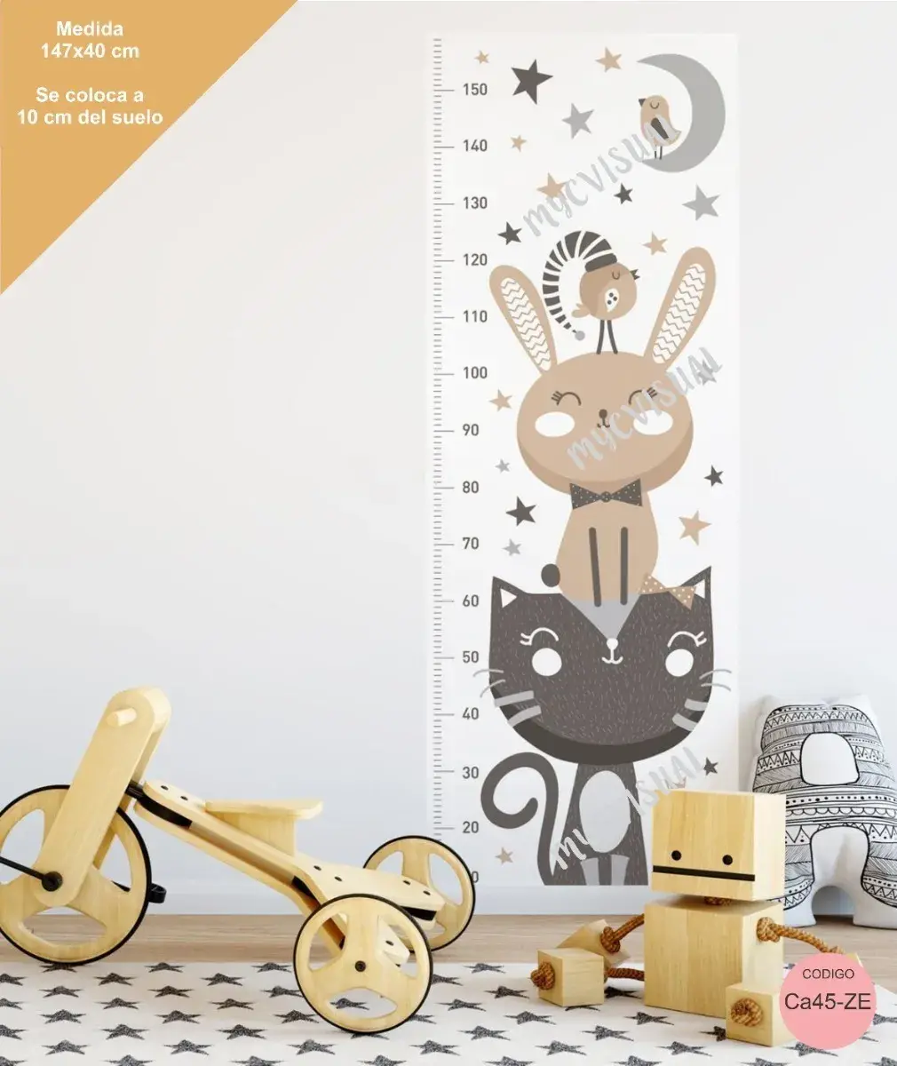 Vinilo Infantil Medidor de Altura Diseños de Animales