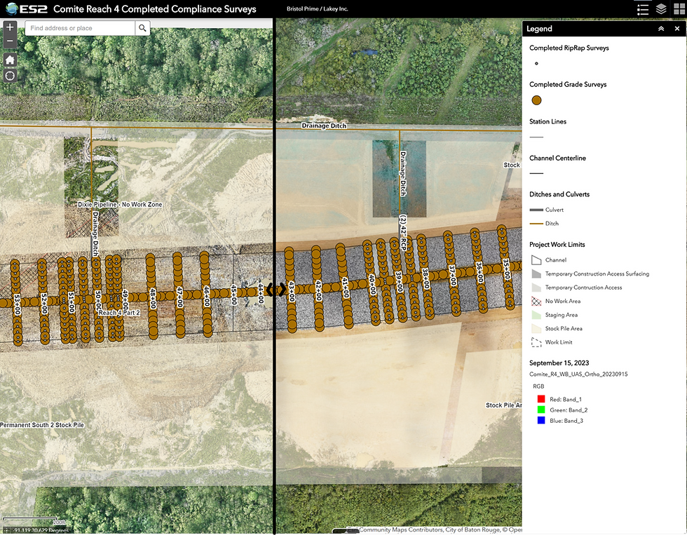 Comite River Diversion Construction Surveying Dashboard