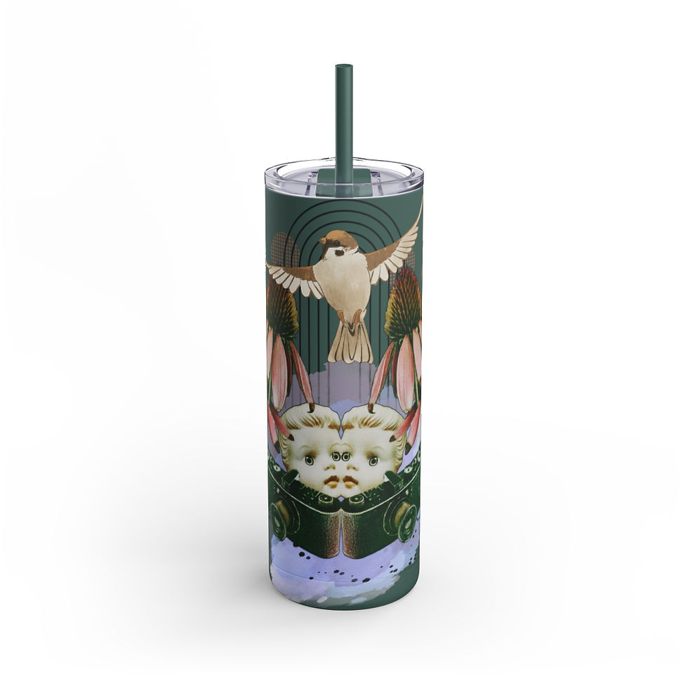 Thumbnail: Echinacea, Camera, Baby Doll - Maars Maker Skinny Matte Tumbler, 20oz