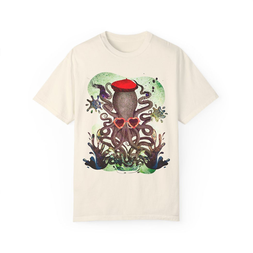 Thumbnail: Octopus Vacation - Unisex Garment-Dyed T-shirt