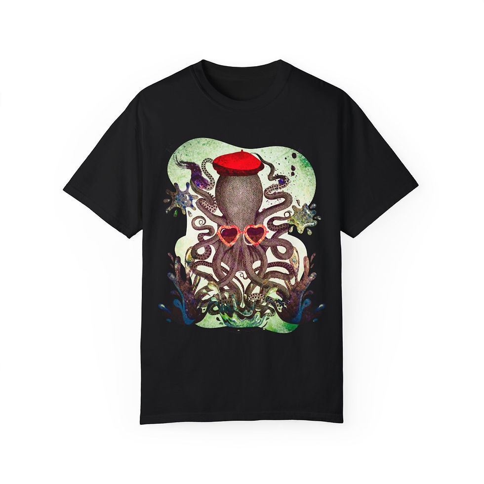 Thumbnail: Octopus Vacation - Unisex Garment-Dyed T-shirt