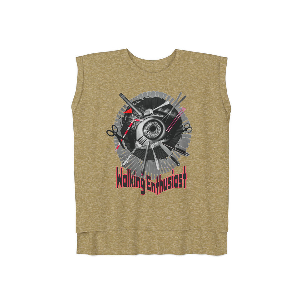 Thumbnail: Walking Enthusiast - Women’s Flowy Rolled Cuffs Muscle Tee