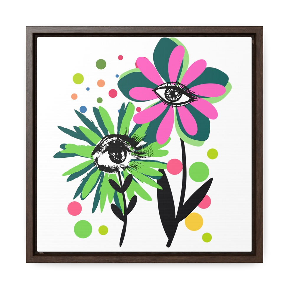 Thumbnail: Blooming Eyes -Gallery Canvas Wraps, Square Frame