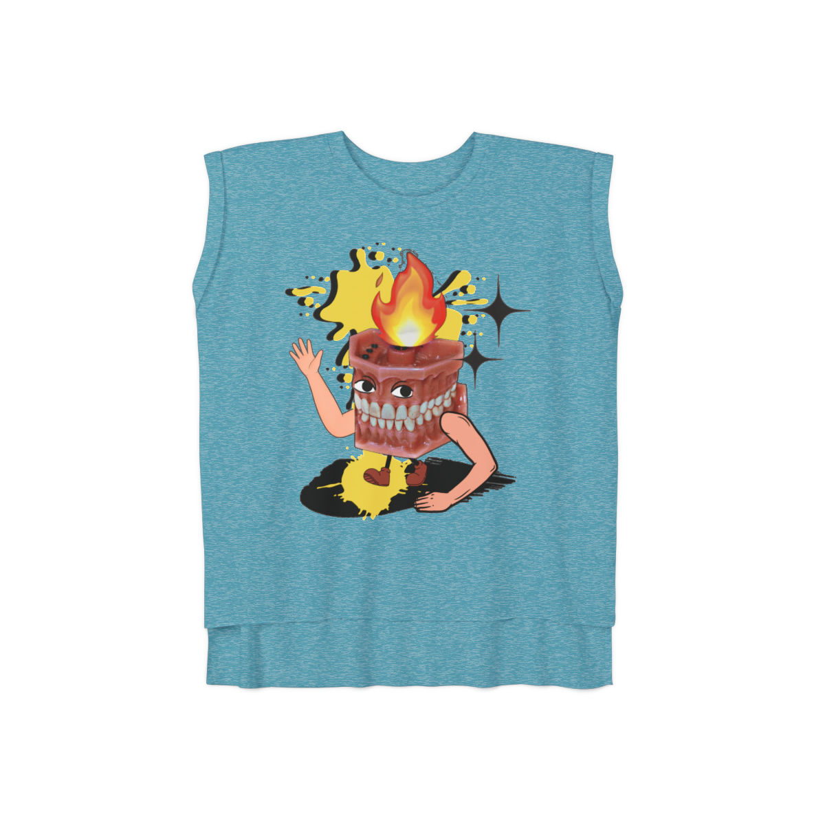 Fire Dentures - Women’s Flowy Rolled Cuffs Muscle Tee
