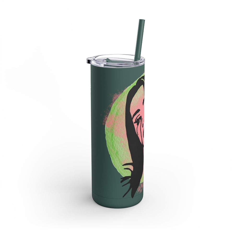Thumbnail: Billie Eilish fan art -Maars Maker Skinny Matte Tumbler, 20oz