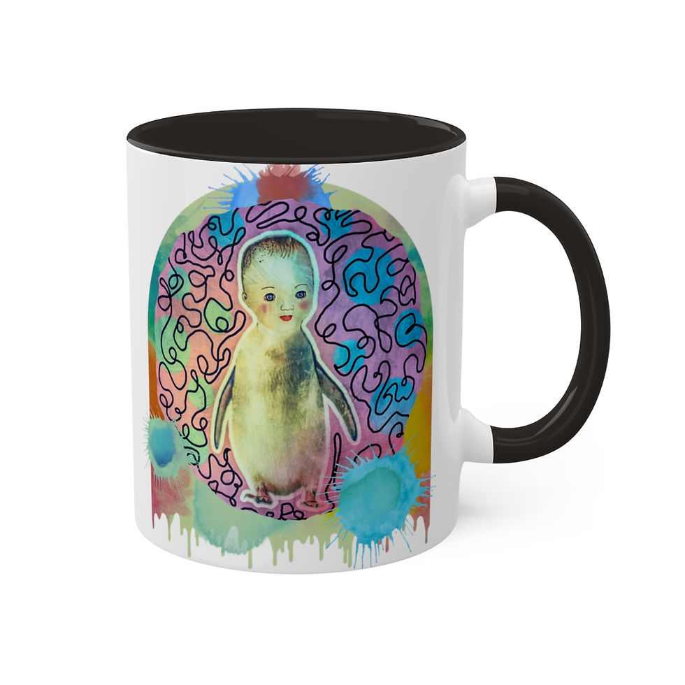 Thumbnail: Baby Penguin Two-Tone Coffee Mug 11oz