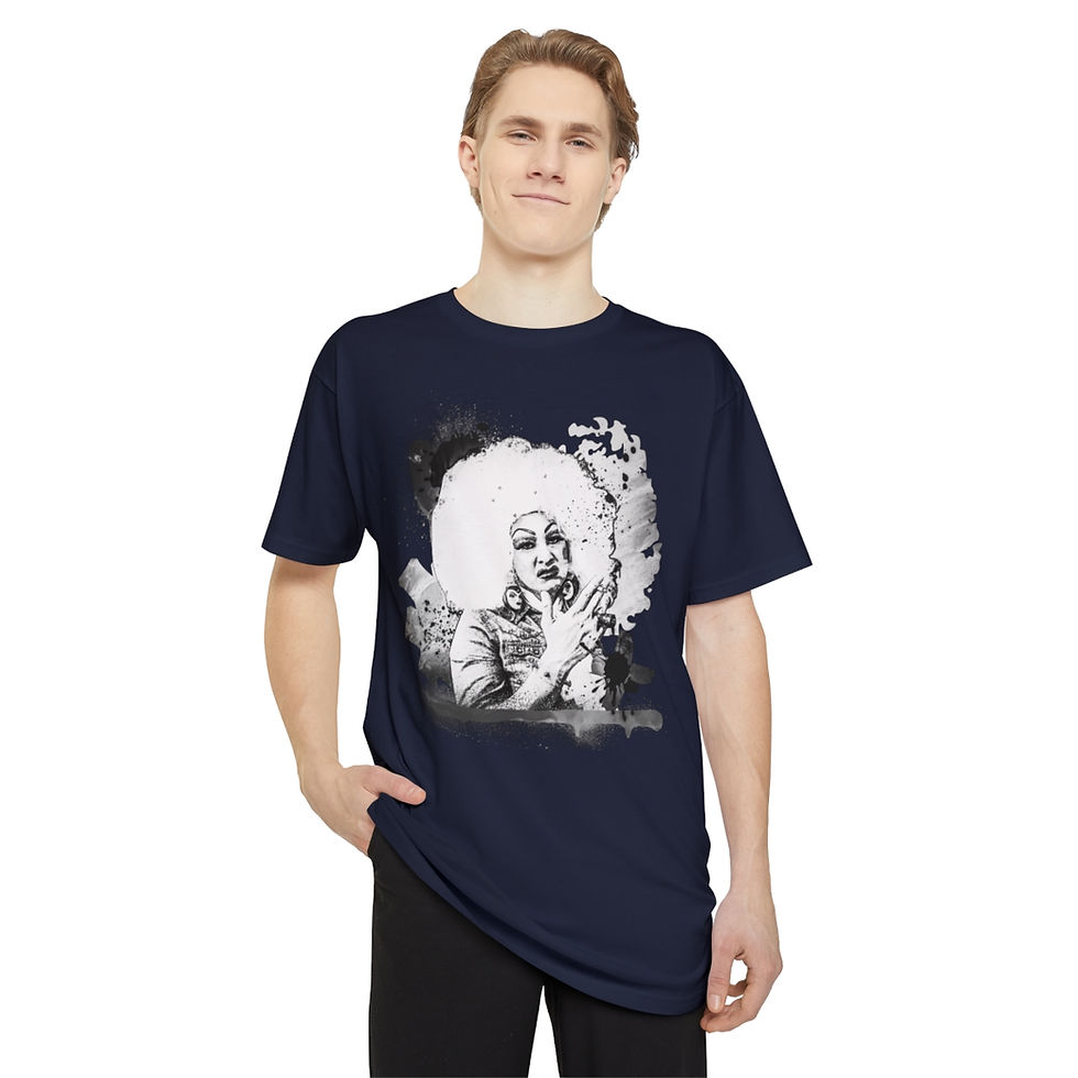 Thumbnail: The Heidi Ho B&W -Unisex Long Body Urban Tee