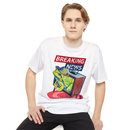Breaking News Frog in Hat- Unisex Long Body Urban Tee | ok zucchini