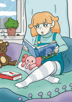 commission cute colourful illustration
