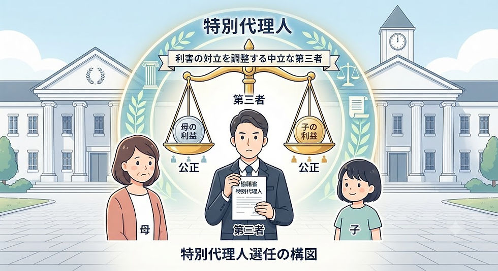 未成年者の財産を守るための家庭裁判所における特別代理人制度の図解