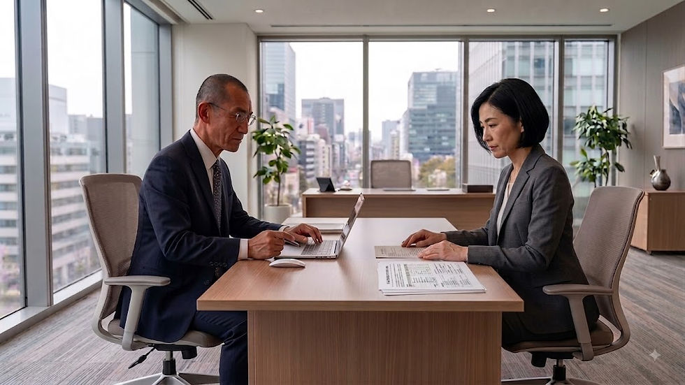 愛媛県西条市の山本行政書士事務所の山本克徳による国際結婚や在留資格に関する無料相談の様子のイメージ