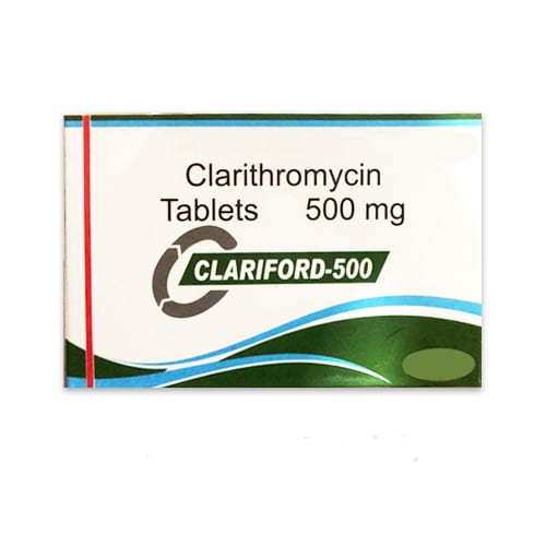 Clariford (Clarithromycin 500mg) x 10 Tablets greencrossgenerics