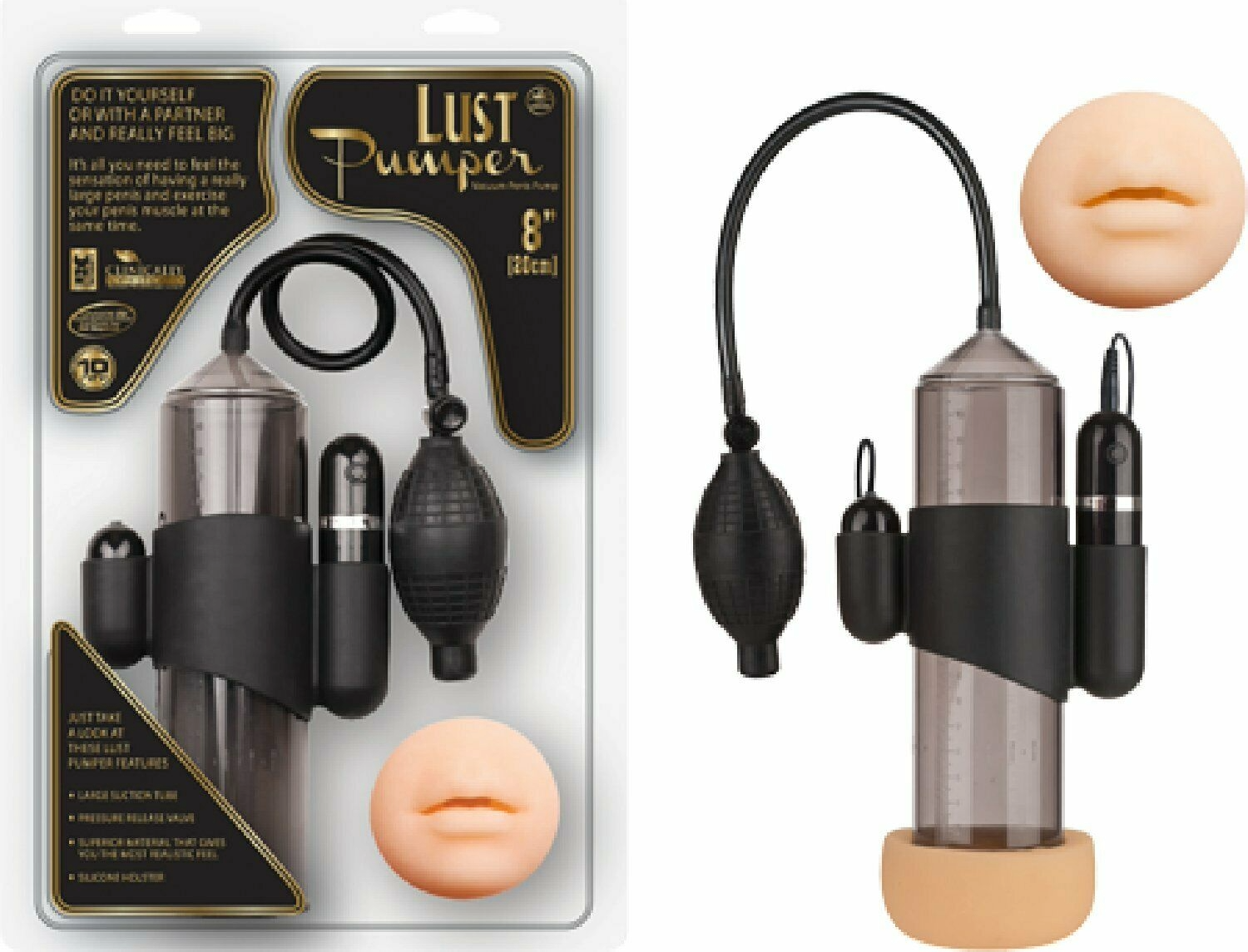 Lust Pumper 8” Penis Pump (Black)