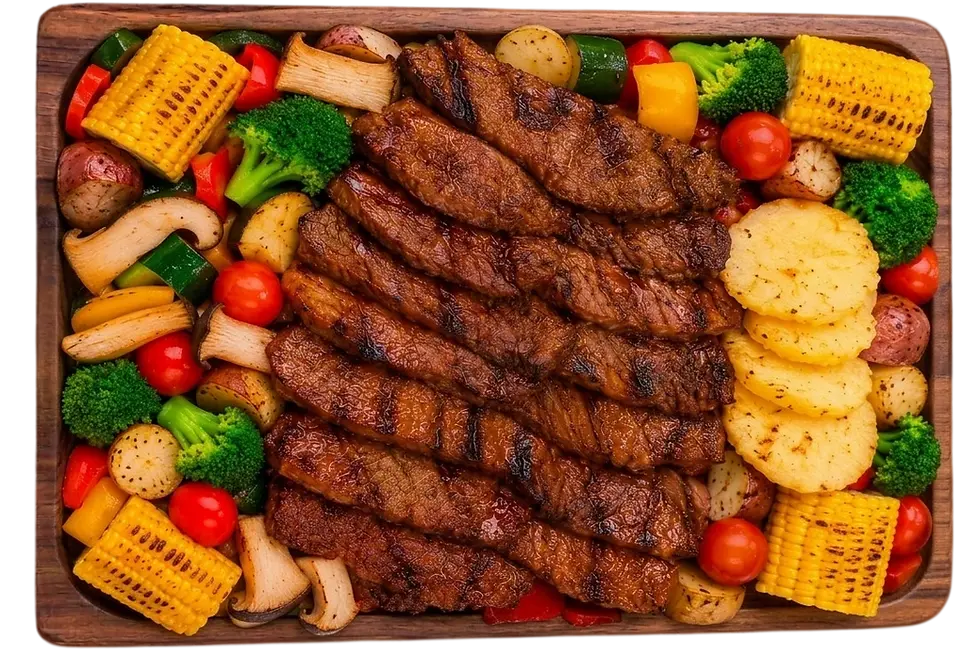 LA Galbi - Crispy grilled short ribs marinated in a savory-sweet blend ($180).