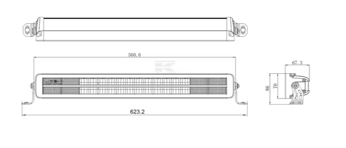 Thumbnail: Werklampenbalk led, 200W, wit/oranje